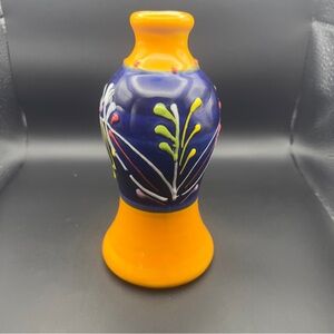 Vintage Anoru Ceramics Spain Bud Vase Colorful Hand painted Spanish 7”